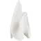 12.5" White Polystone Abstract Wavy Shaped Sculpture with Cutouts and Speckled Texturing
